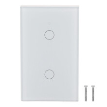 WiFi Touch Screen Switch Single Circle Alexa Google 2-Way AC White