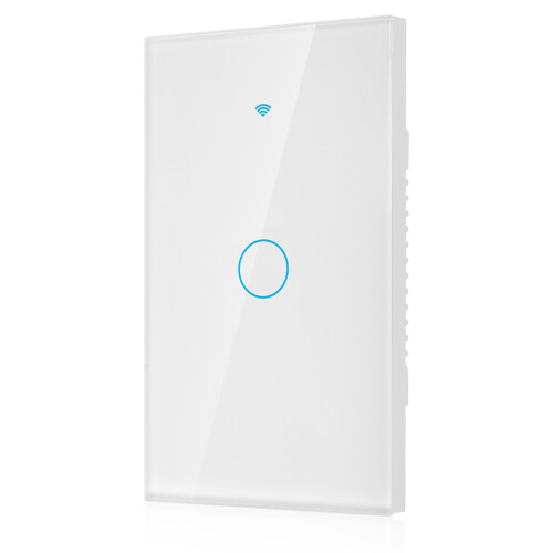 WiFi Touch Screen Switch Single Circle Alexa Google 1-Way AC White 2