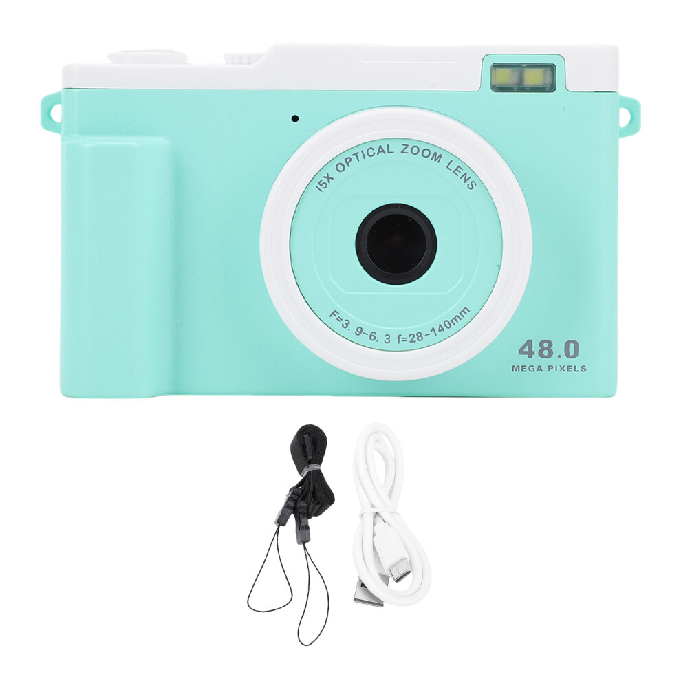 (Green) 1080P 48Mp Hd Dual Camera 15X Zoom Led Flash Wifi Compact Travel Green 643505176339
