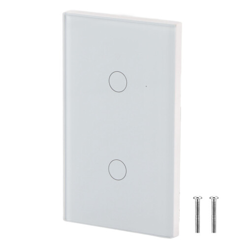 WiFi Touch Screen Switch Single Circle Alexa Google 2-Way AC White 1
