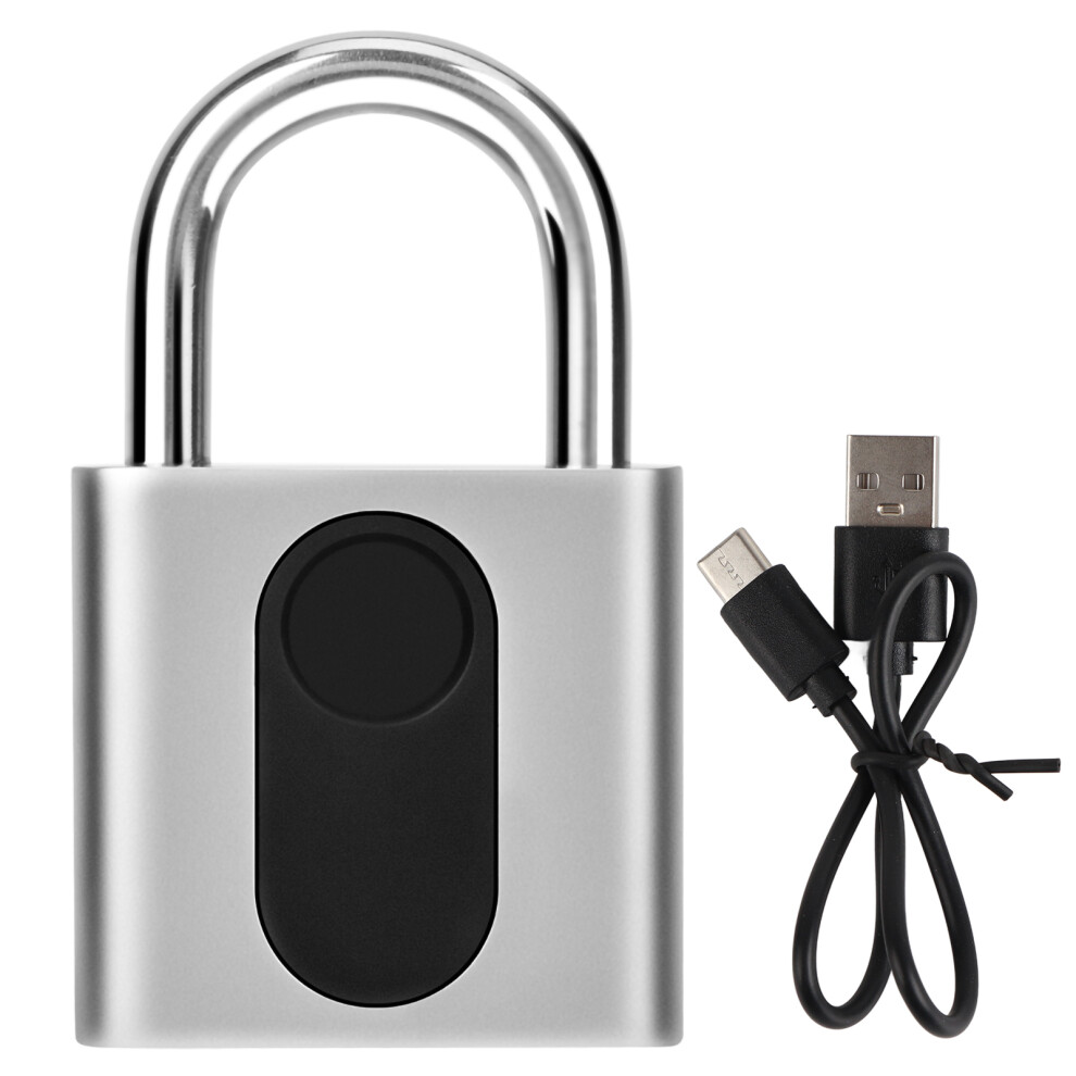 Smart Fingerprint Padlock Keyless Waterproof Rechargeable Home Safety 604725114396