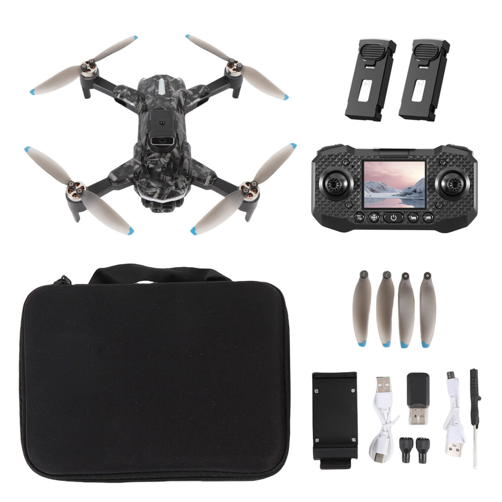 (2 Batteries) Brushless Quadcopter Drone 4K 1080P Hd Wifi Fpv Obstacle Avoidance Led 643505176445