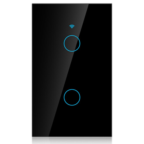 Touch Screen Switch WiFi for Alexa Google 2-Way AC (Black) 1