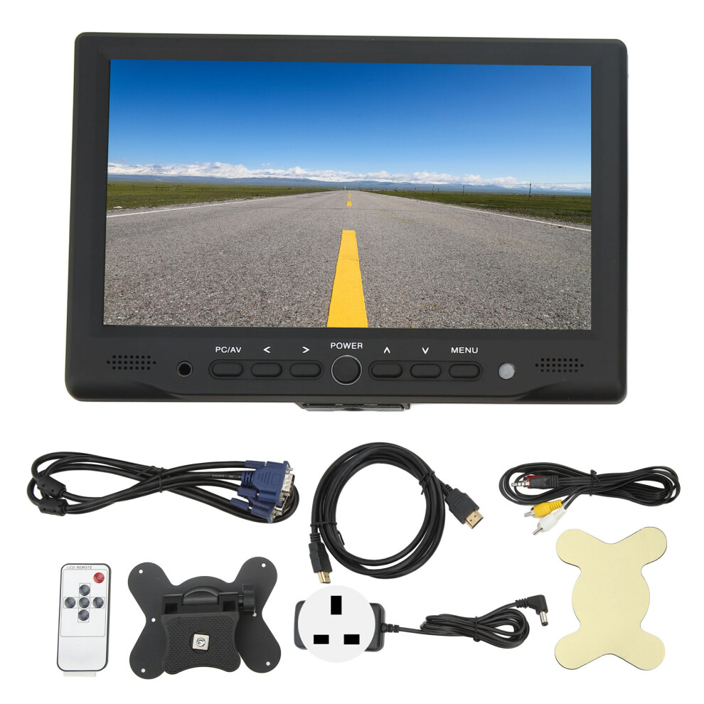 (Uk Plug) 7In Tft Led Monitor Vga Av Hd Dual Speakers Remote 100-240V Us 643505121308