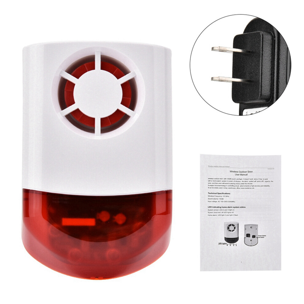 Smart Wireless Acousto Optic Security Alarm System Siren 433Mhz 604725167392