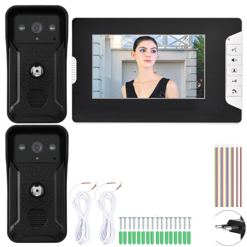 7" Wired Video Doorbell with Night Vision Smart Security Kit