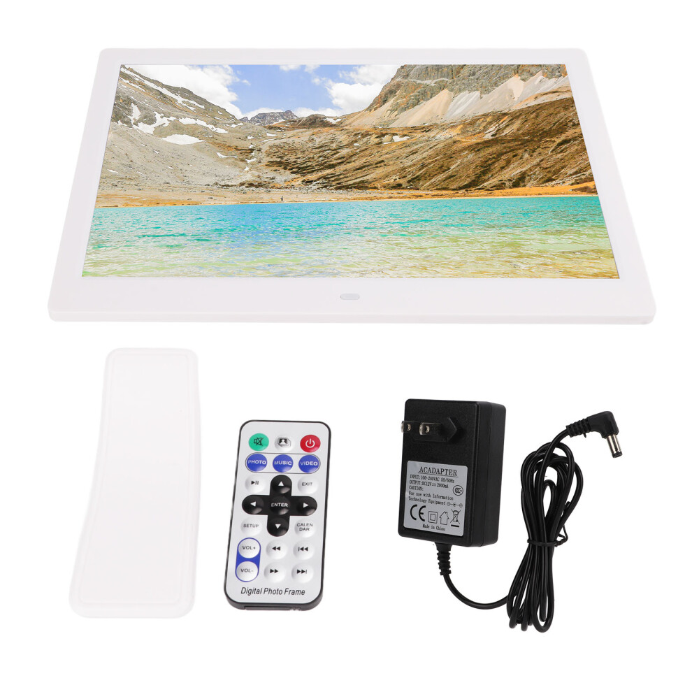 (Prise Us 110-240V) 14In Digital Photo Frame Mp3 Mpeg4 Player Clock Calendar Us Plug 643505135695