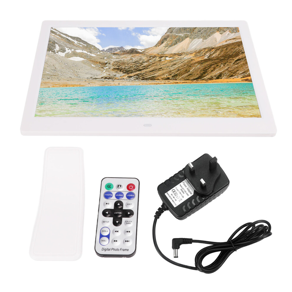 (Prise Uk 110-240V) 14In Digital Photo Frame Mp3 Mpeg4 Player Clock Calendar Us Plug 643505135725