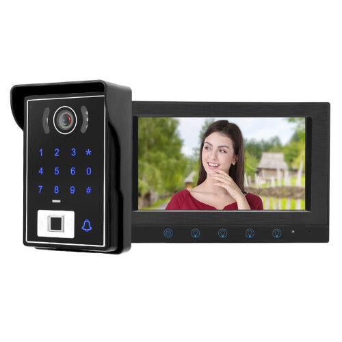7 Inch Wired WiFi Video Intercom IR Fingerprint Doorbell 2