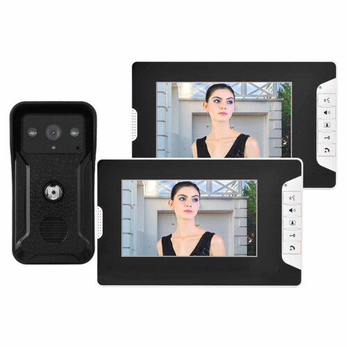 7inch Wired Color Video Intercom Night Vision Rain Proof Doorbell 1