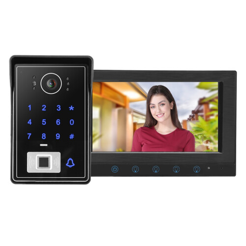 7 Inch Wired WiFi Video Intercom IR Fingerprint Doorbell 1