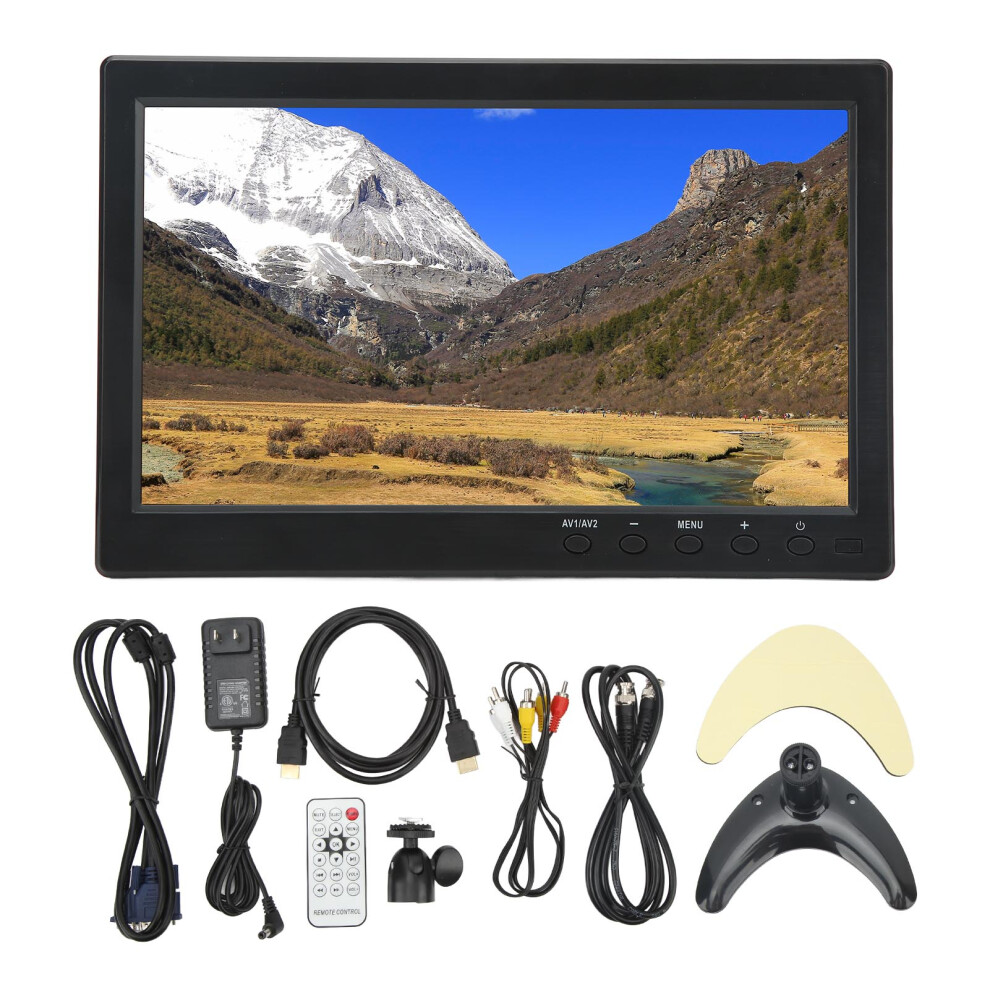 (Us Plug) 10.1In Tft Lcd Monitor Portable Hd Vga Av Bnc Usb 100-240V Us Plug 643505121568