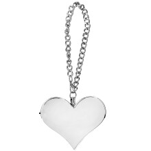 130db Heart Shape Security Alarm Keychain Emergency Siren Silver
