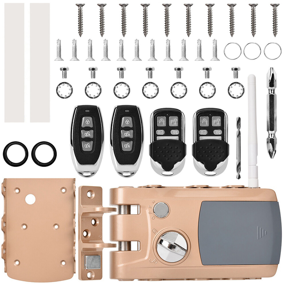 Home Security Smart Lock Anti-Theft Keyless With 4 Remotes 604725167613