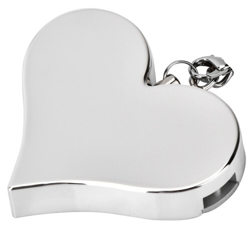 130db Heart Shape Security Alarm Keychain Emergency Siren Silver 2