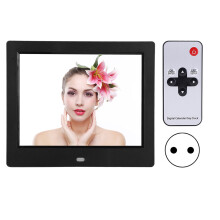 (Noir Prise UE) 8 Inch Digital Clock Calendar Alarm Photo Frame AC110-240V Noir US