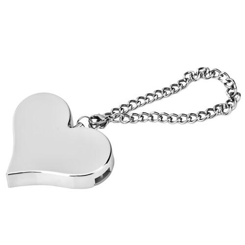 130db Heart Shape Security Alarm Keychain Emergency Siren Silver 1