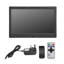 (black UK (100-240V)) 10 inch HD Digital Photo Frame 1024*600 16:9 Body Induction White