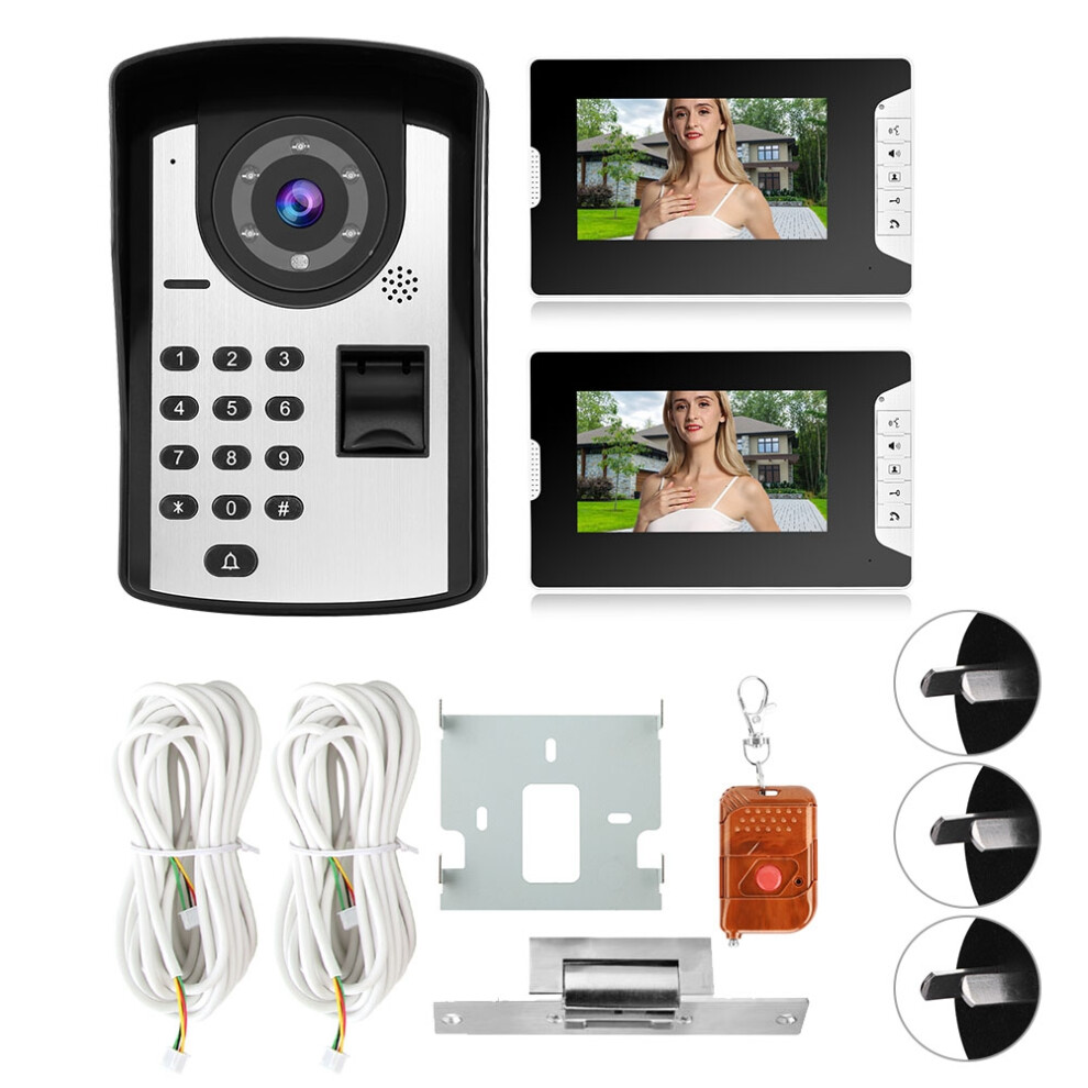 7In Lcd Fingerprint Password Video Doorbell Intercom 604725164377