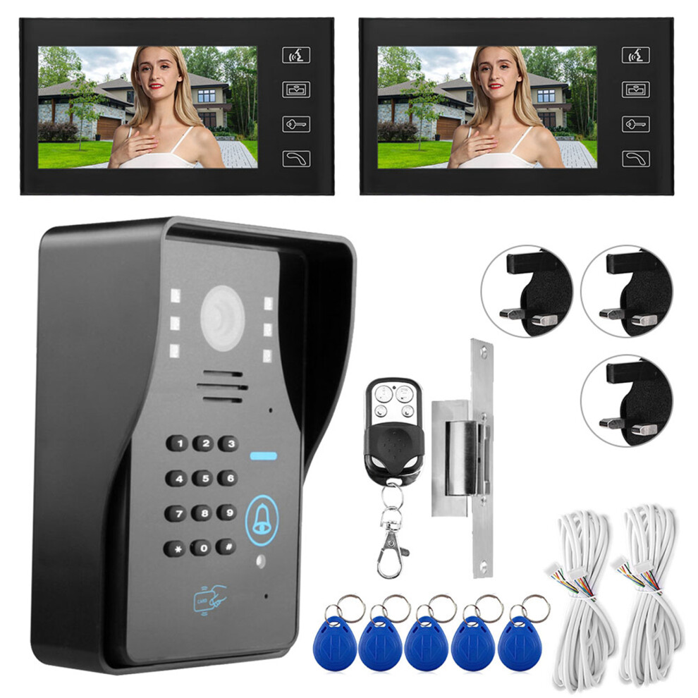 7In Wired Intercom Fingerprint Password Video Doorbell 604725164391