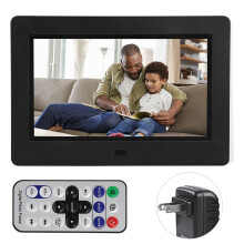 (black US(100-240V)) 7 inch 800*480 HD Digital Photo Frame 16:9 White
