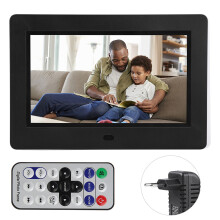 (black EU (100-240V)) 7 inch 800*480 HD Digital Photo Frame 16:9 White