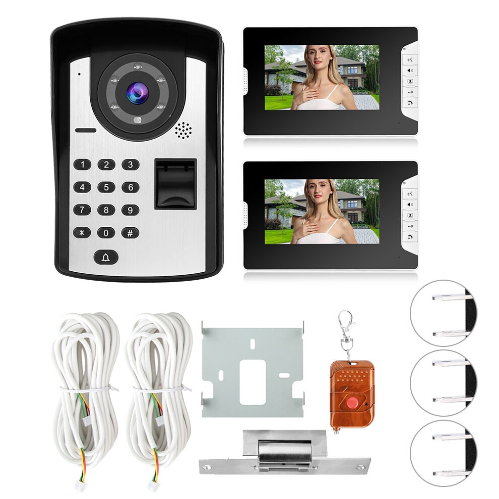 7In Lcd Fingerprint Password Video Doorbell Intercom 604725164414