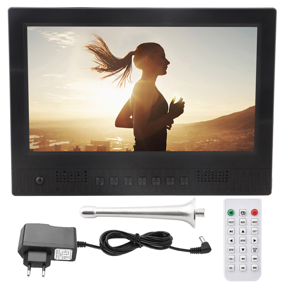 ( Eu) 10In Digital Photo Frame 1024X600 Video Alarm Clock Black 643505152906