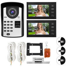 7" LCD Wired Fingerprint Video Door Phone Intercom Kit