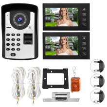 7" LCD Wired Fingerprint Video Door Phone Intercom Kit