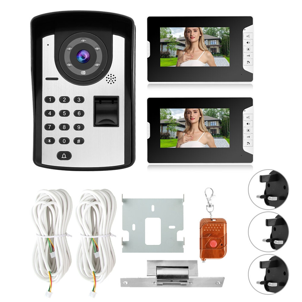 7In Lcd Ip Fingerprint Smart Doorbell Monitor Intercom 604725164476