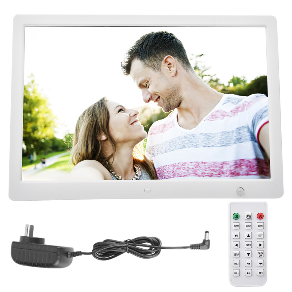 (White Au) 15.4In Digital Photo Frame 1280X800 Alarm Clock Calendar White 643505152937