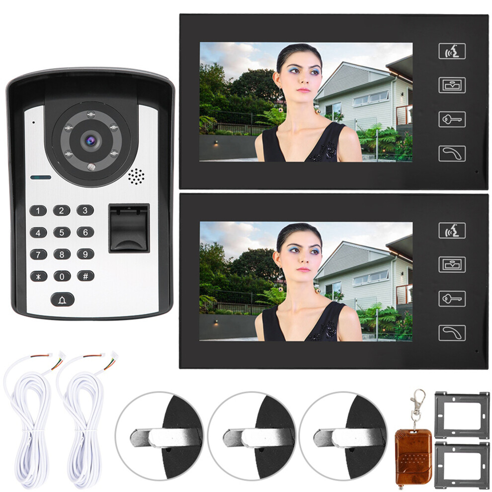 7In Wired Video Door Phone Intercom Fingerprint Password Remote Unlock 604725164612