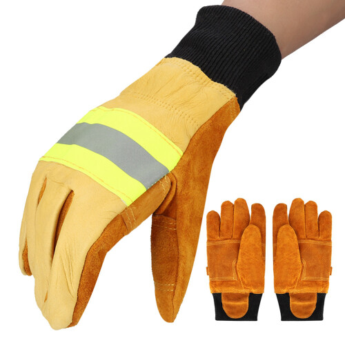 Paar Kuhleder-Handschuhe Feuersicher Hitzebeständig Lang 2