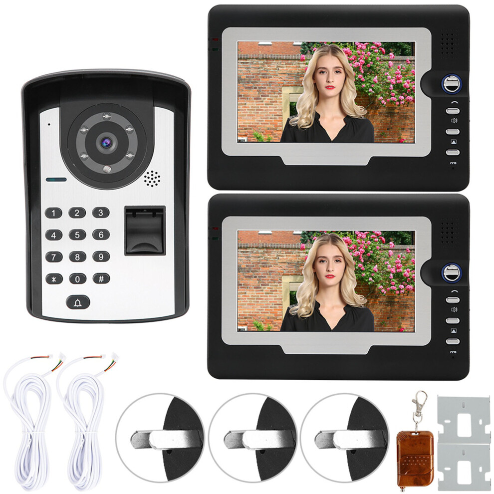 7In Tft Video Door Phone Wired Intercom Fingerprint Unlock 604725164636