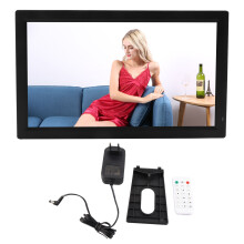 (EU Plug) 24in 1080P Digital Photo Frame Music Clock Calendar Black US Plug
