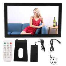 (UK Plug) 24in 1080P Digital Photo Frame Music Clock Calendar Black US Plug