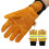 Paar Kuhleder-Handschuhe Feuersicher Hitzebeständig Lang 4