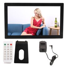 (US Plug) 24in 1080P Digital Photo Frame Music Clock Calendar Black US Plug