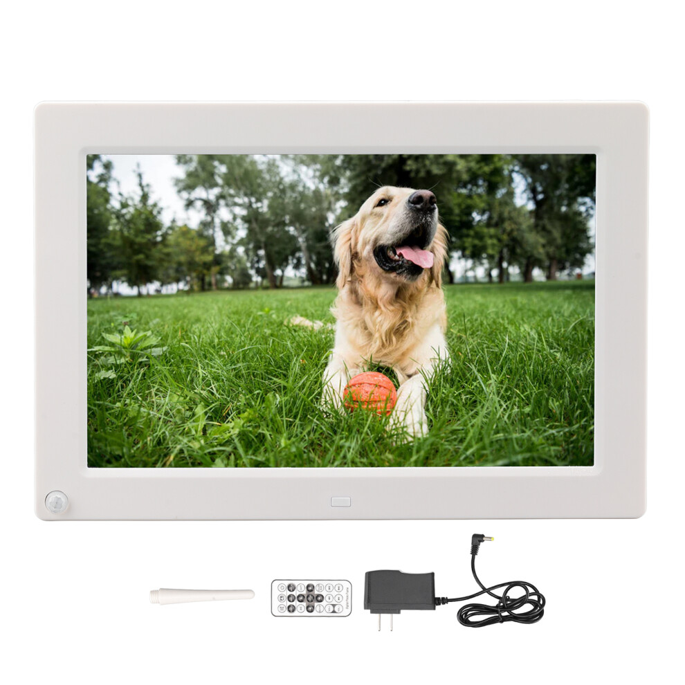 (Us Plug) 10In Digital Photo Frame Hd With Remote Eu Plug White 643505124538