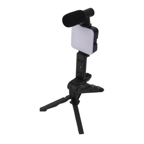 LED Video Fill Light Microphone Tripod Kit for Phone Camera 1