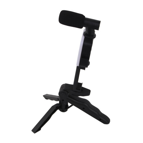 LED Video Fill Light Microphone Tripod Kit for Phone Camera 2