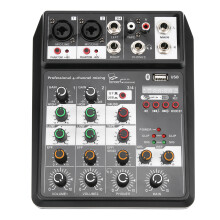 Mini 4 Channel USB Mixer Console for PC Recording Singing