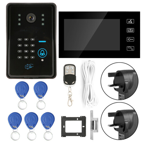 7in RFID Video Door Phone Wired Intercom Kit 806MJIDS11