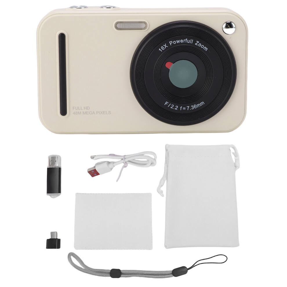 () Digital Camera 48Mp 1080P Auto Focus Anti Shake 16X Zoom 32Gb Beige/Green 643505177220