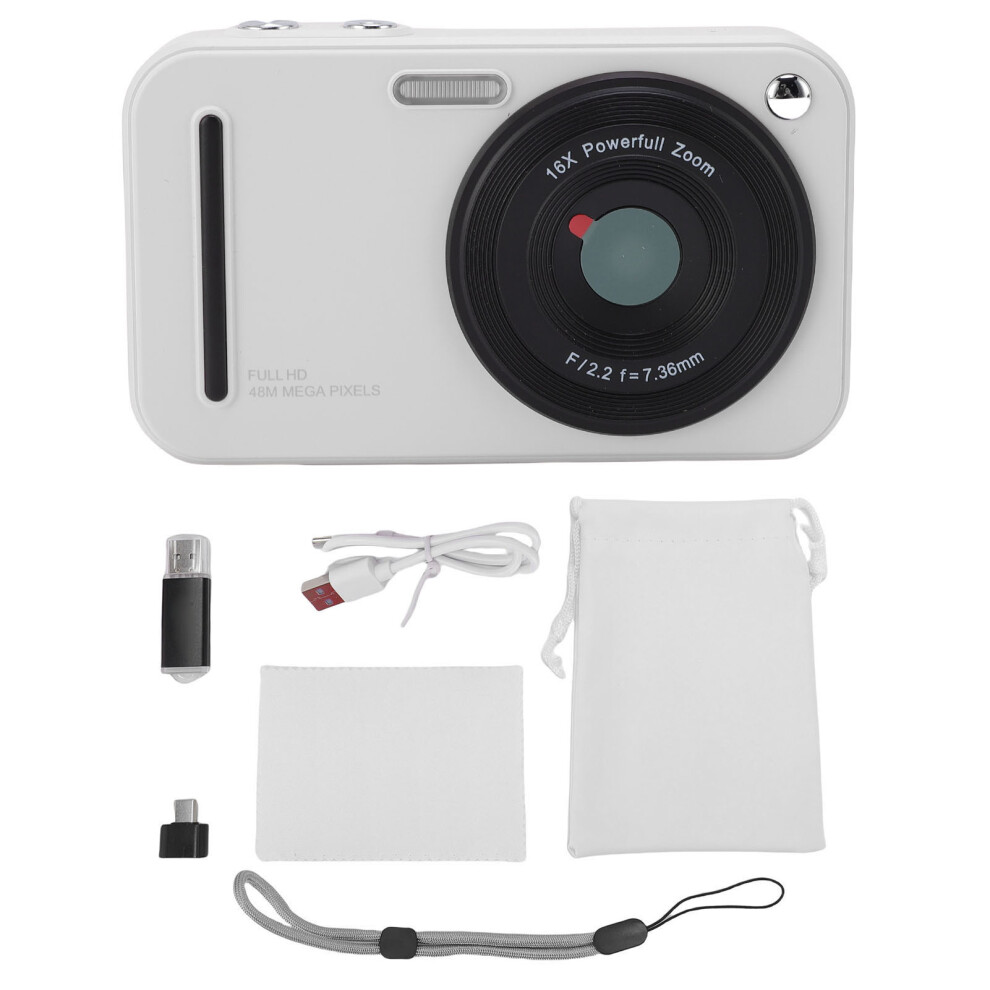 () Digital Camera 48Mp 1080P Auto Focus Anti Shake 16X Zoom 32Gb White/Green 643505177237