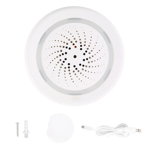 Smart WiFi Sirene Alarm USB App Temp-/Feuchtigkeitssensor