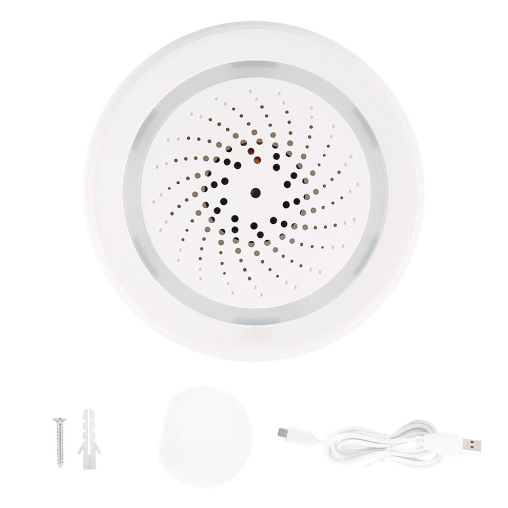Smart Wifi Siren Alarm Usb App Remote Temp/Humidity Sensor 604725163035