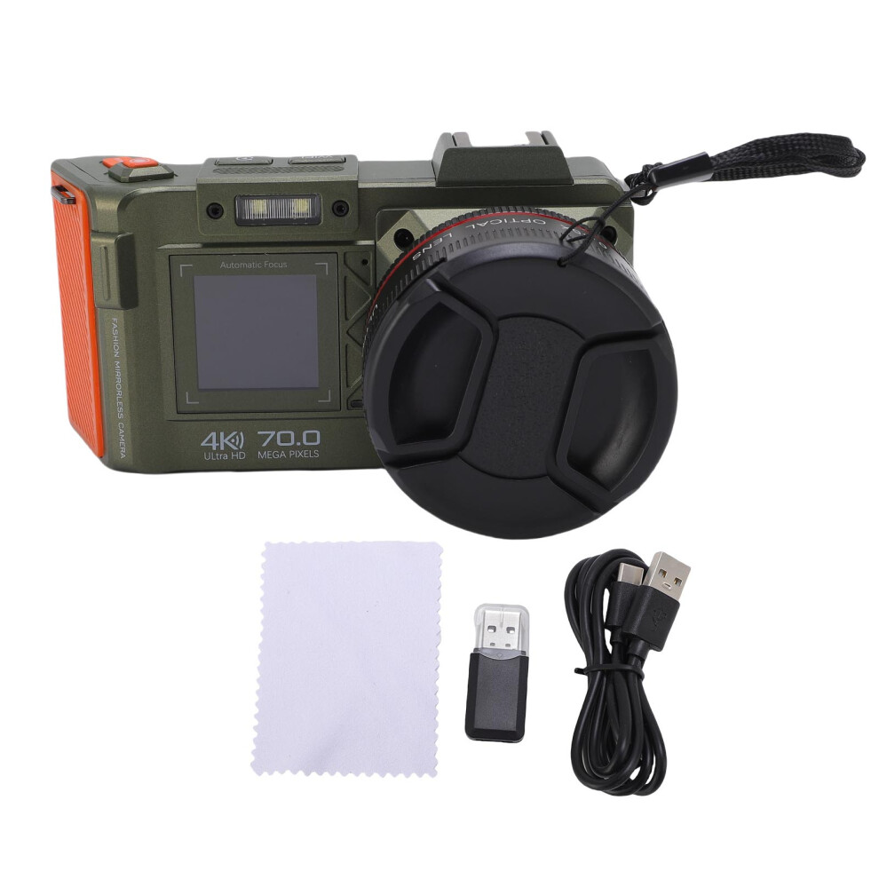 () Digital Camera 4K 70Mp 50X Zoom Auto Focus F1.8 Dslr Green/White 643505177404