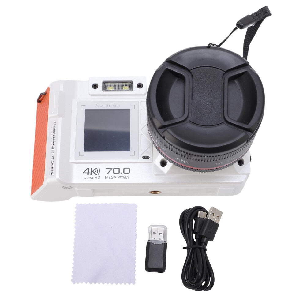 (White) Digital Camera 4K 70Mp 50X Zoom Auto Focus F1.8 Dslr White 643505177374
